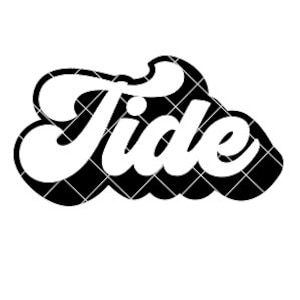 Tide Retro Script Regular and Distressed - SVG/DXF/PNG file for cutting machines and sublimation