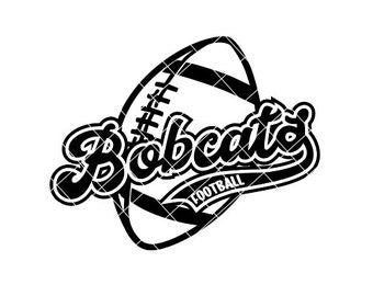 Bobcats Football SVG, Retro School Spirit Mascot Design