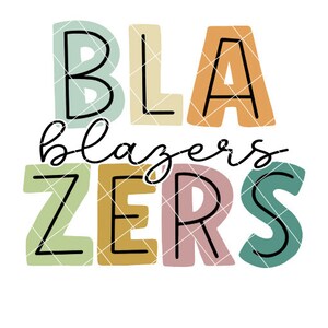 Blazers Football - Colored Block Letters - SVG/DXF/PNG file for cutting machines and sublimation