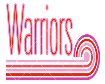 Warriors Retro Style Lines - SVG/PNG file for cutting machines & sublimation -Team design -Custom Team/Color Design -Retro Sports Design