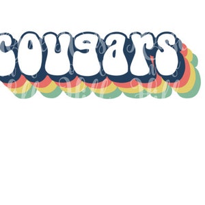 Cougars - Style années 70 - Fichiers SVG/DXF/PNG pour machines de découpe