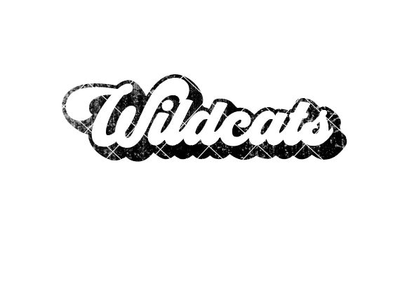 Wildcats Retro Script Regular and Distressed - SVG/DXF/PNG File for ...