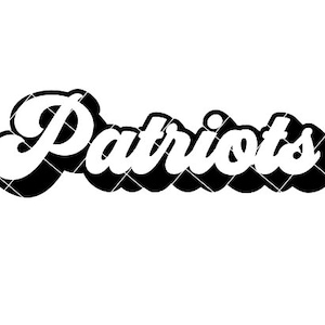 Patriots Retro Script Regular and Distressed - SVG/DXF/PNG file for cutting machines and sublimation