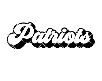 Patriots Retro Script Regular and Distressed - SVG/DXF/PNG file for cutting machines and sublimation