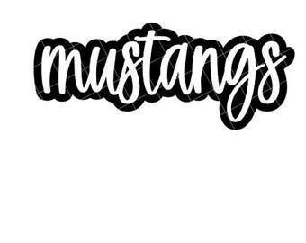 Mustangs Outline SVG, School Spirit Mascot Design