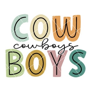 Cowboys Football - Colored Block Letters - SVG/DXF/PNG file for cutting and sublimation *We can customize in your school/team colors*