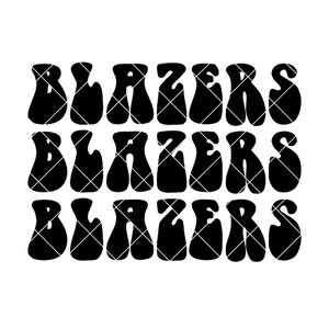 Blazers Retro Stack and Wave Design - SVG/DXF/PNG file for cutting machines and sublimation