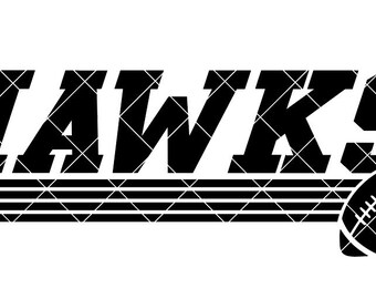 Hawks Football SVG, School Spirit Mascot Design