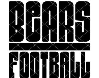 Bears Football design with Line - SVG/DXF/PNG file for cutting machines and sublimation - Customize in team/school colors or mascot