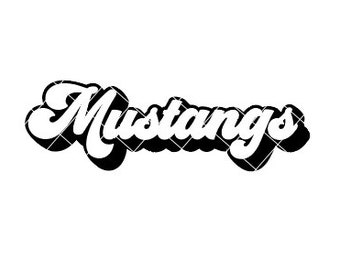Mustangs Retro Script Regular and Distressed - SVG/DXF/PNG file for cutting machines and sublimation
