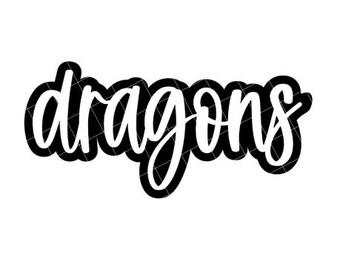 Dragons with Outline - SVG/DXF/PNG file for cutting machines and sublimation - Customizable in team/school colors or mascot