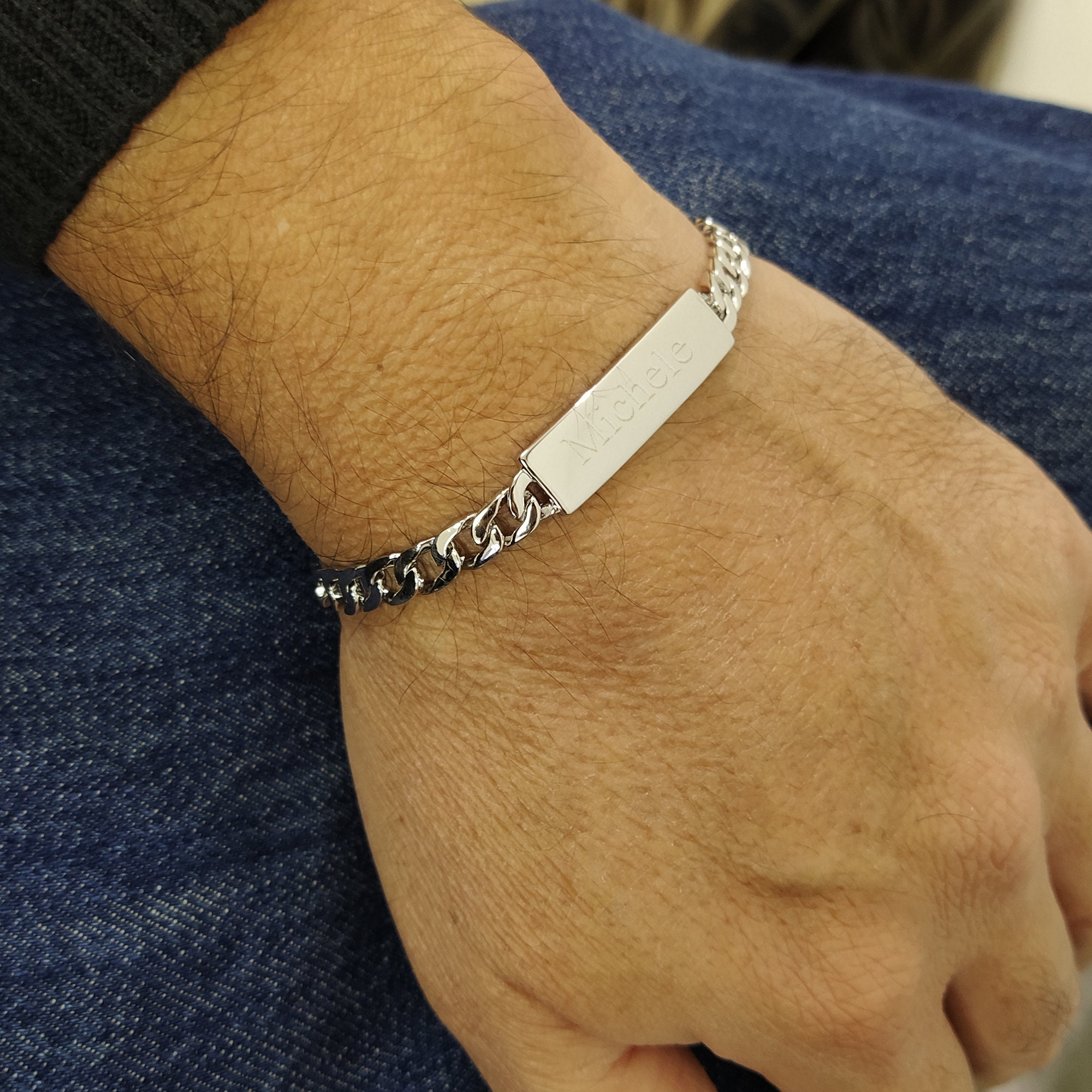 Personalized Men's 925 Sterling Silver 