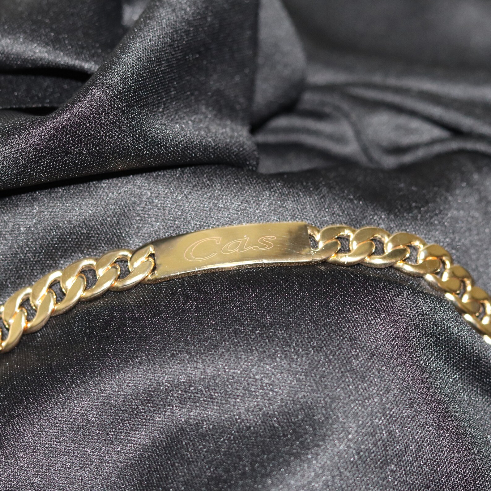 Personalized Men's id bracelet 18K Gold Plated Engraved Etsy