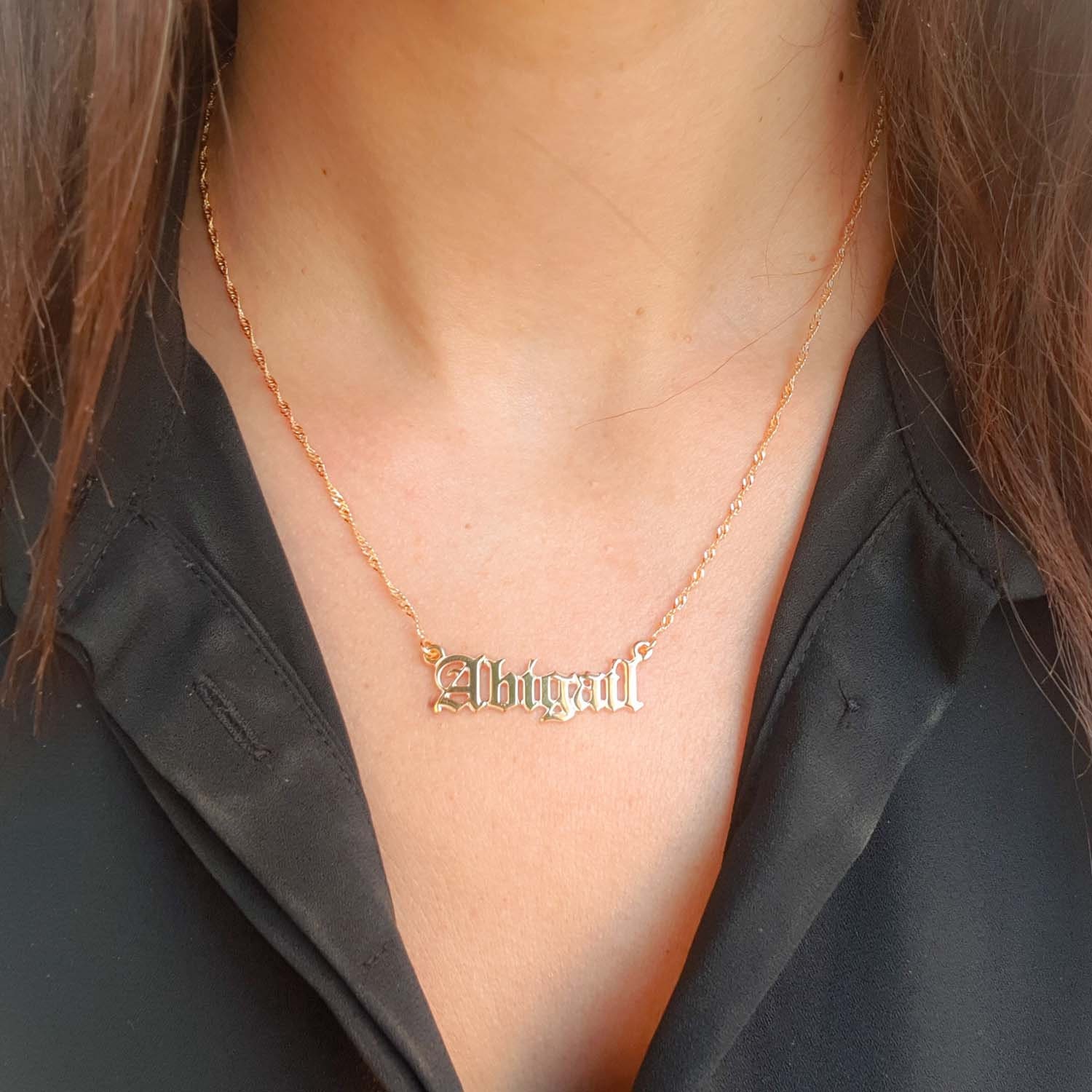 Personalized Gothic Name Necklace 