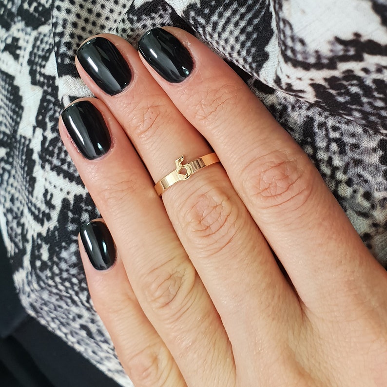 Personalized Lucky Number Ring Custom Number Ring Stackable Etsy