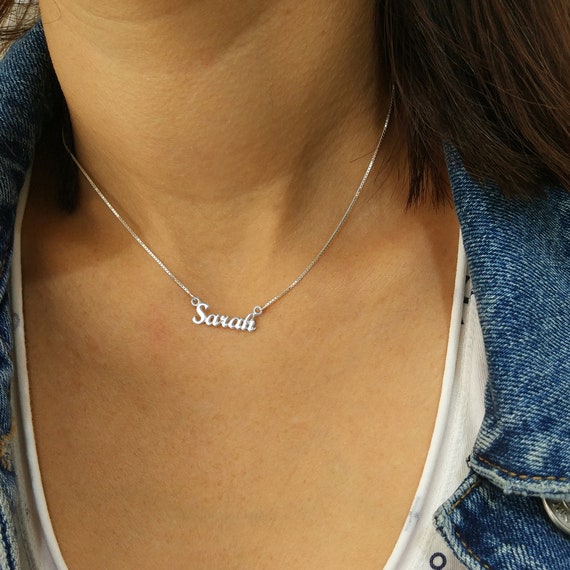 Tiny Name Necklace Dainty Name Necklace 