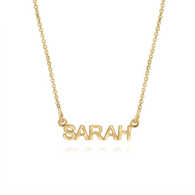 Tiny Name Necklace 18k gold Plated or 925 Sterling Silver Mini Name Necklace Personalized gift Dainty name necklace Bridesmaid Gift for her