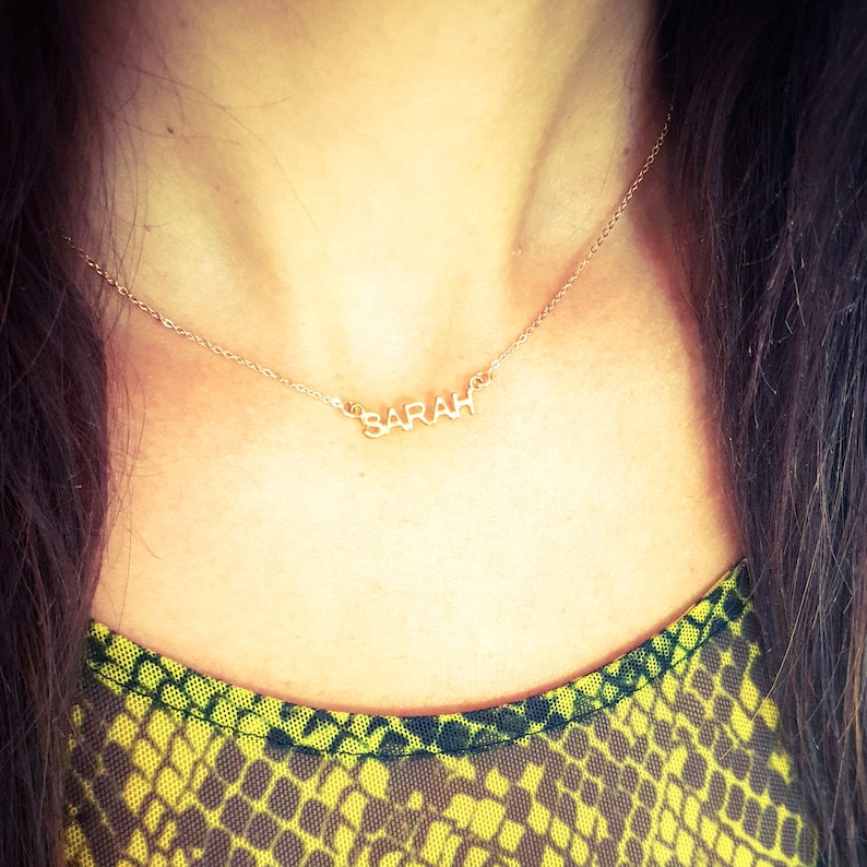 Tiny Name Necklace 18k gold Plated or 925 Sterling Silver Mini Name Necklace Personalized gift Dainty name necklace Bridesmaid Gift for her
