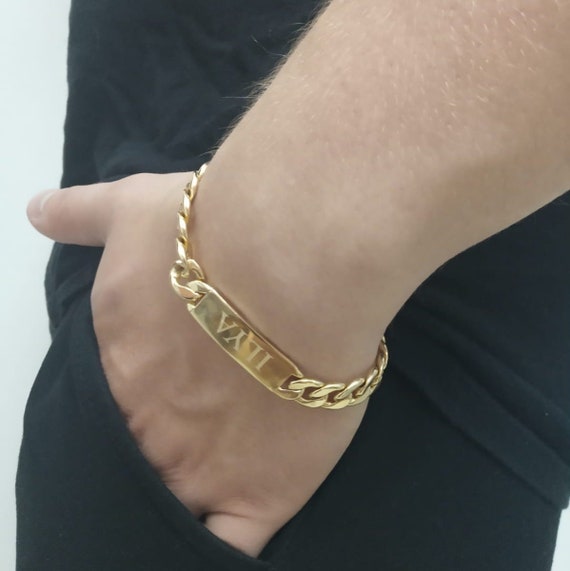 Gold plated cheap id bracelet