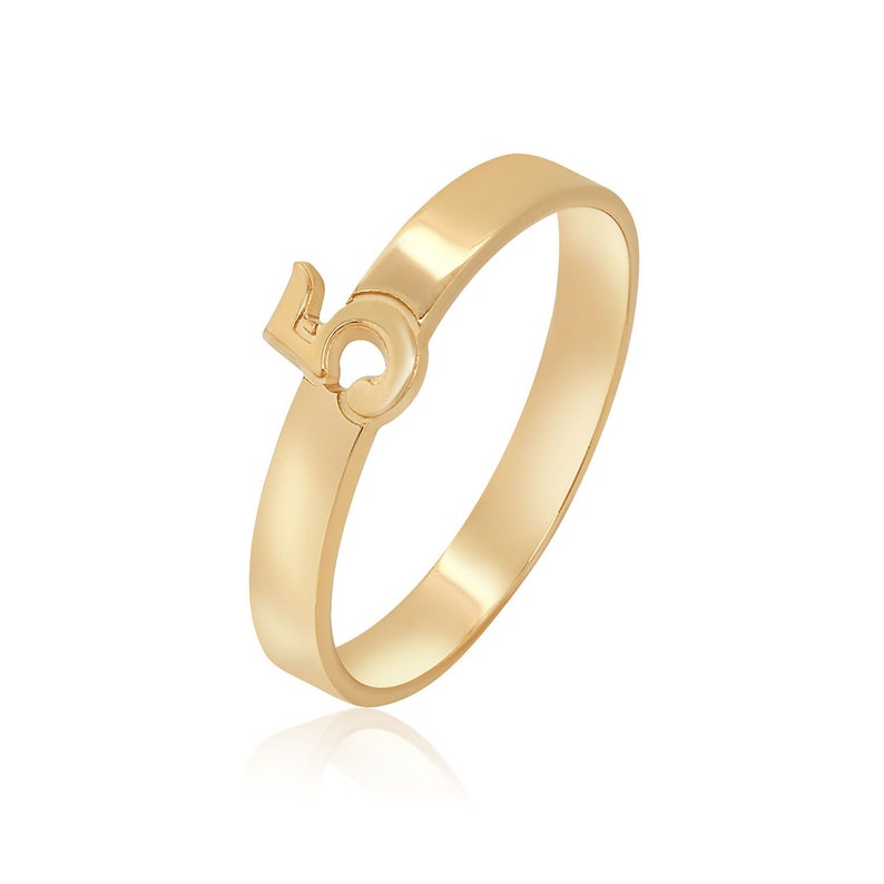 Personalized Lucky Number Ring Custom Number Ring Stackable Etsy