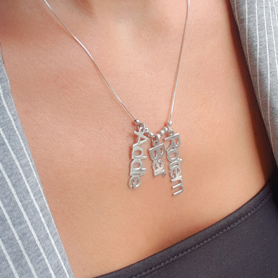 Laser Cut Name Necklace Sterling Silver 