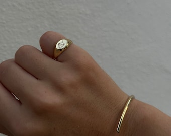 Aangepaste zegelring pinky initialen, gepersonaliseerd cadeau