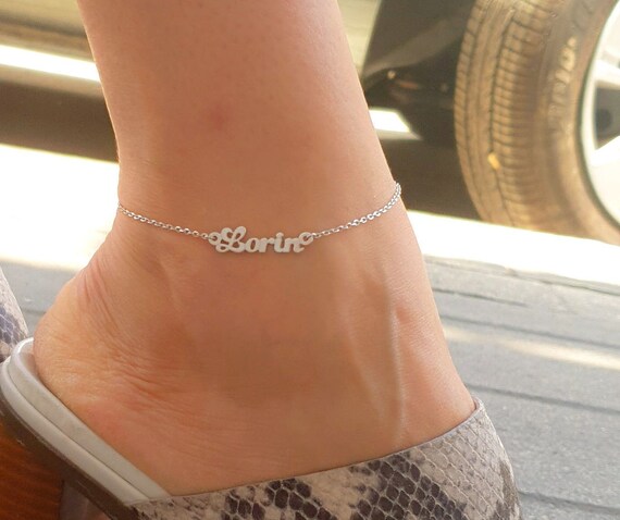Gold Personalized Ankle Bracelet Top 