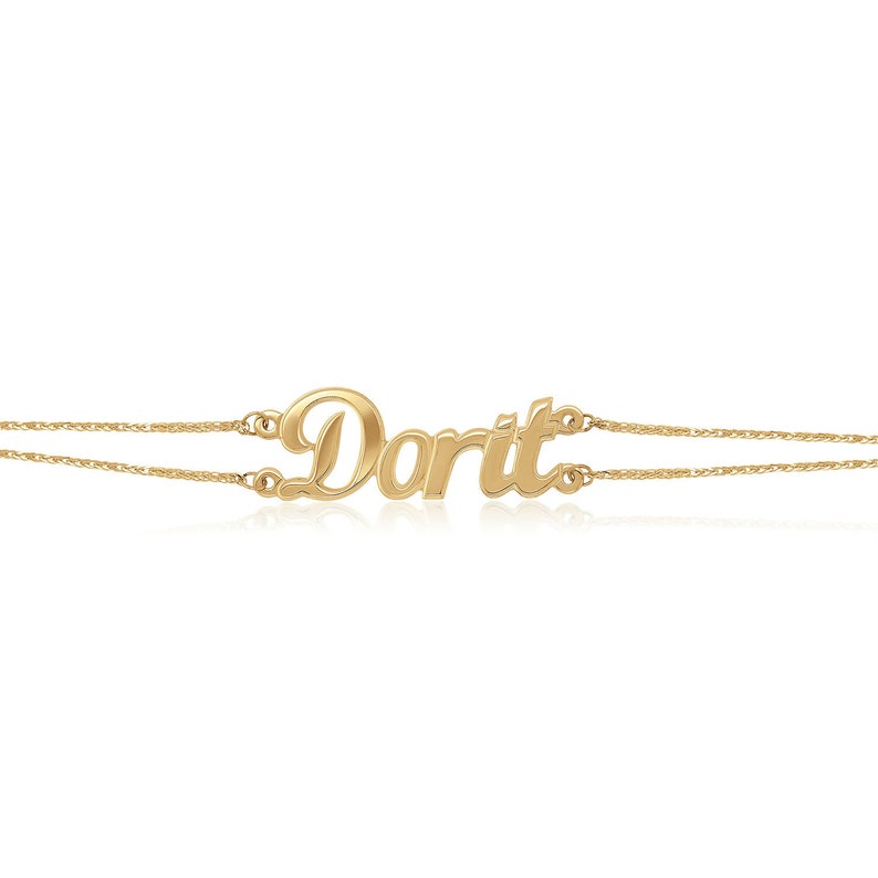 Personalized Double Classic Name Bracelet 18k Gold plated or 925 sterling Silver