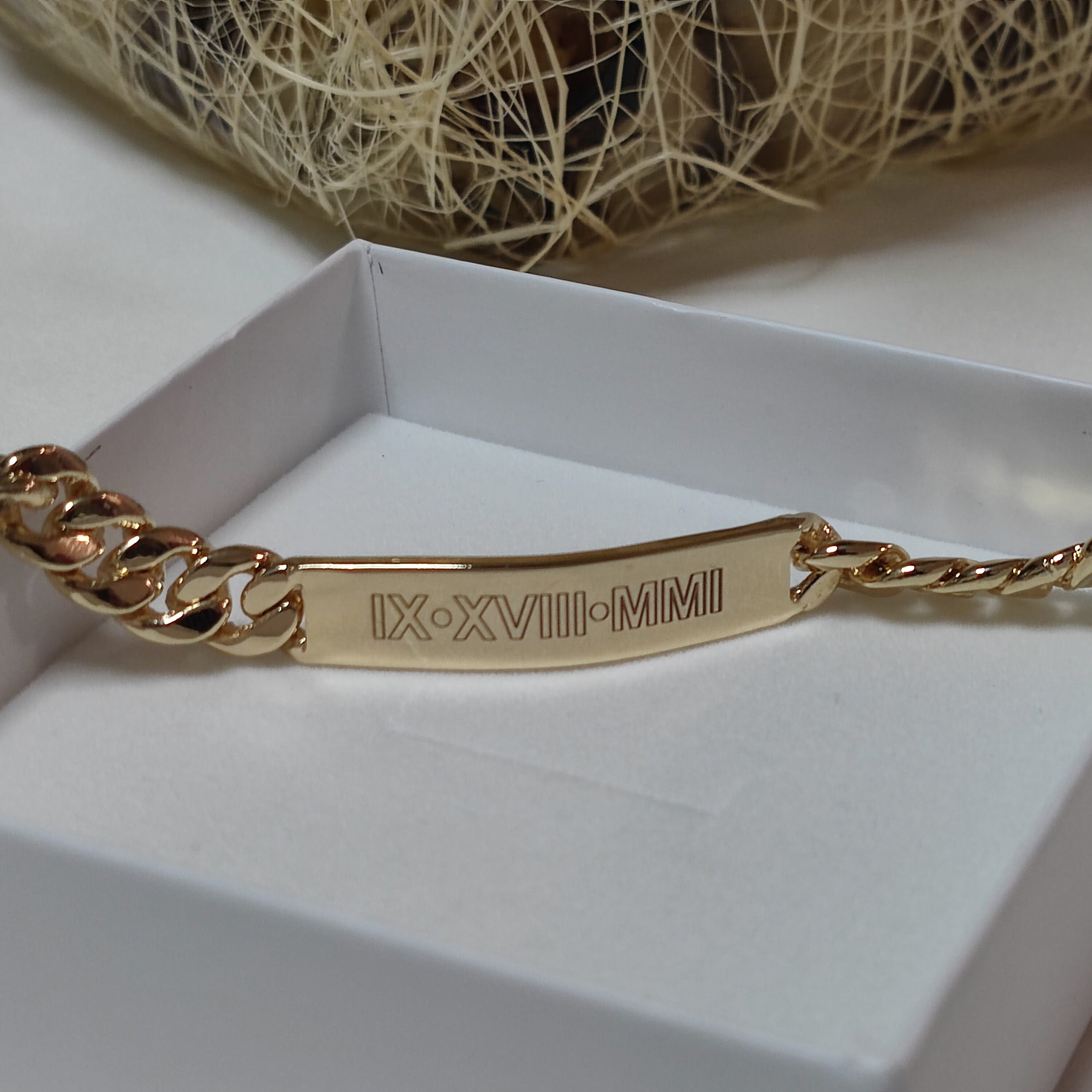 Royal Nameplate Bracelet for Men, 18 KT Rose Gold Plated, Personalized –  Danahm