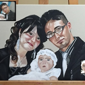 Portrait Portrait on commission from photo 35 x 50 cm, Oil on canvas with frame (Oil on canvas whit frame)