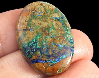 AAA Quality Azurite Turquoise Cabochons,100/% Natural Azurite Turquoise,Azurite Turquoise Loose Stone,Semi Precious 52Cts. 36X17mm.