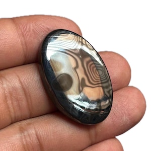Crown of Silver Psilomelane Cabochon Gemstone from Mexico Natural 35x20x5 MM, 45.10 Cts