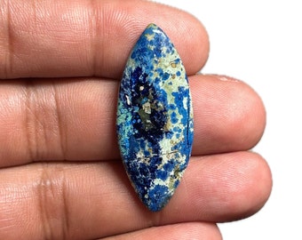 Azurite Cabochon Gemstone from Congo Natural 39x15x5 MM, 23.35 Cts