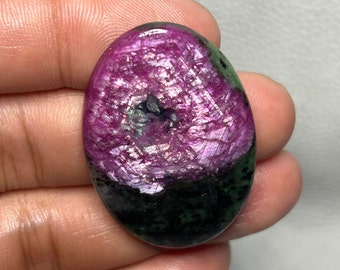 Ruby Zoisite Cabochon Gemstone from Tanzania Natural 40x27x5 MM, 58.70 Cts