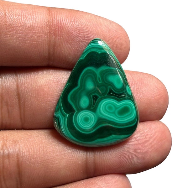 Malachite Cabochon Gemstone from Congo Natural 30x24x6 MM, 46.45 Cts