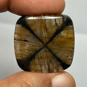 チアストライト カボション宝石 ナチュラル 26x26x5 MM、42.90 カラット