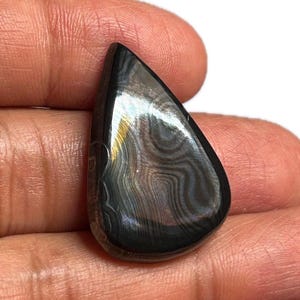 Crown of Silver Psilomelane Cabochon Gemstone from Mexico Natural 31x21x5 MM, 31.80 Cts