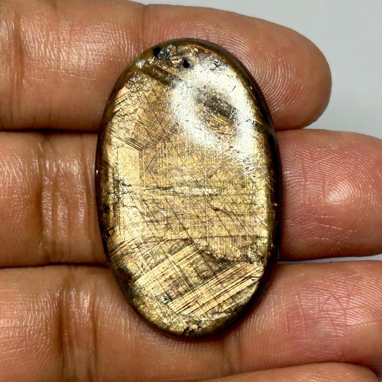 Zawadi Golden Sheen Sapphire Cabochon Gemstone From Kenya Natural