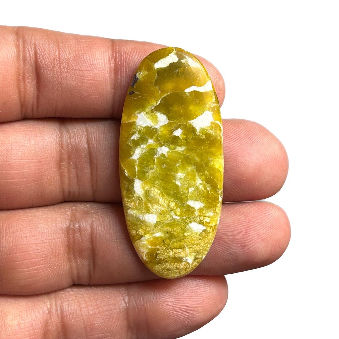 【新作入荷!!】 Natural Gemstone Cabochon Lizardite 48x22x5 Etsy - Cts 46.05 MM, 画材