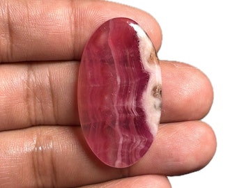 Cobalto Calcite Cabochon Gemstone from Bou Azzer Mine Morocco Natural 38x22x5 MM, 46.50 Cts