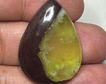 Cabochon di prehnite naturale, 33x24x6 mm, 43,50 carati