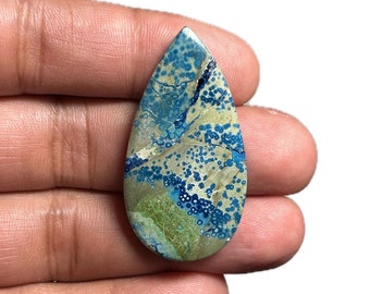 Azurite Cabochon Gemstone from Congo Natural 43x21x6 MM, 41.15 Cts