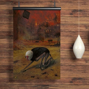 Affiche A3 de Zdzisław Beksiński, affiche imprimée de Beksiński, œuvre d’art de Beksiński, art polonais, affiche d’art imprimée surréaliste, art mural gothique, décoration d’intérieur gothique, art sombre