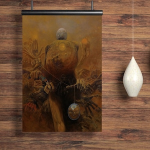 Zdzislaw Beksiński Poster A3, Beksinski art, Surreal painting, Dark Art Print, Horror Painting, Scary painting, Creepy Wall Art, Surreal