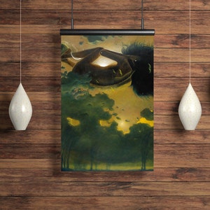 Zdzislaw Beksiskiski Poster A3, Beskinski Kunst, Surreale Wandkunst, Surreale Kunst, Surrealismus, Surrealismus, Grünes Dekor, Abstrakte Wandkunst
