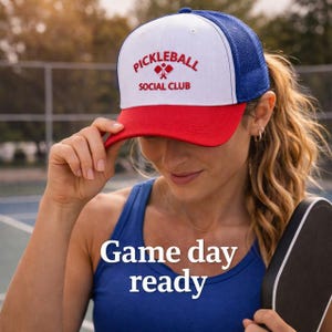 Gorra de club de pickleball, gorra trucker bordada, gorra de moda, regalo para ella, regalo para él, gorra deportiva, club social