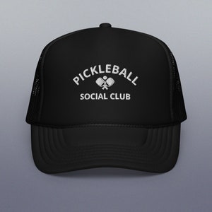 PICKLEBALL Social CLUB Embroidered & Foam Trucker 5-Panel Structured HAT, Unisex Sports Lover Polyester Cap