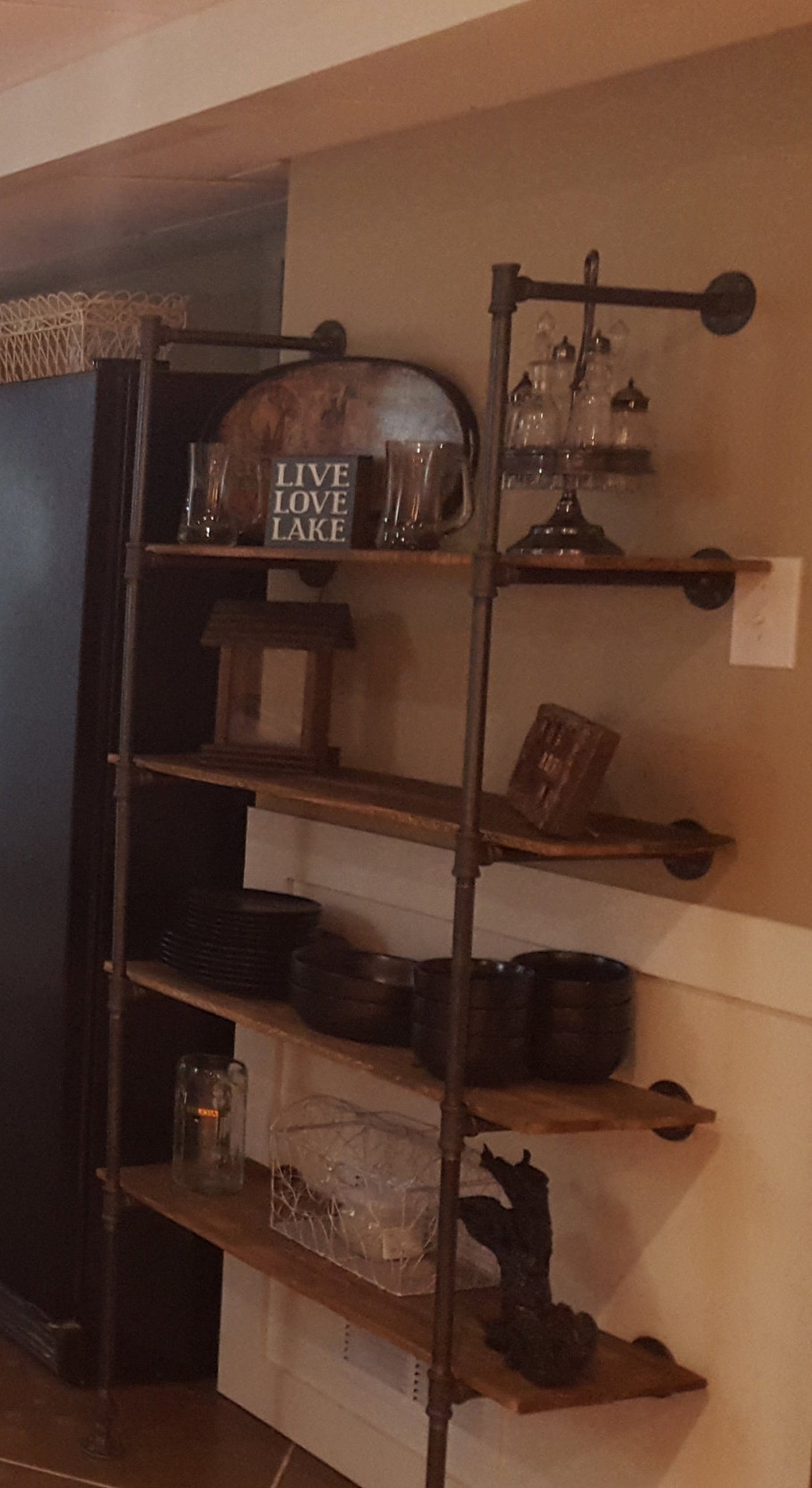 Gas Pipe and reclaimed wood shelving kit Etsy