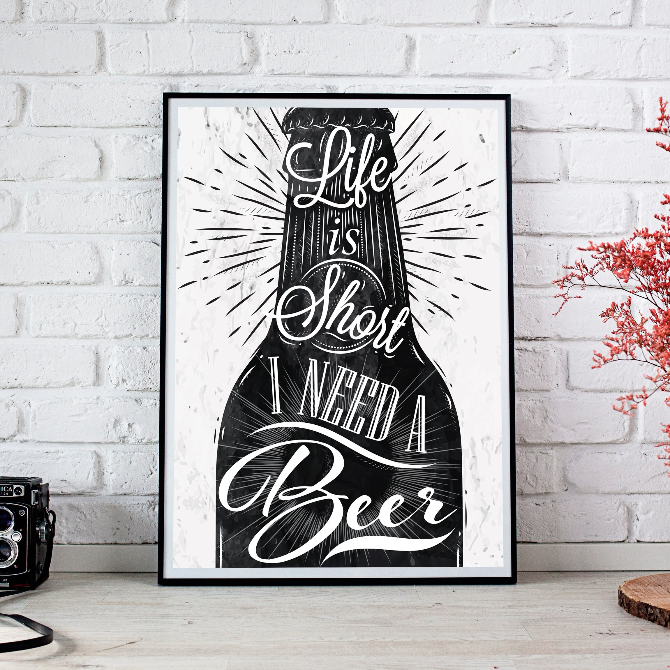 Afdrukbare citaat print zwartwitleven is kort ik heb een