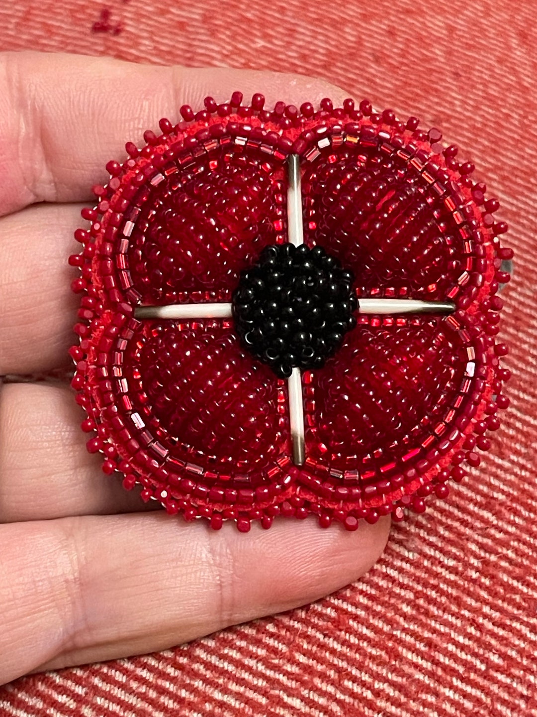 Indigenousmade Beaded Poppy Remembrance Day Etsy